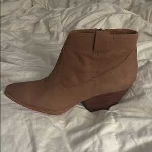 Frye Tan Leather Ankle Booties